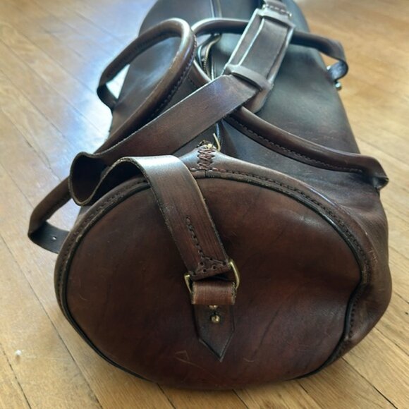 Rare Wolf and Maiden handcrafted artisan leather weekender duffle bag luggage - Picture 13 of 16